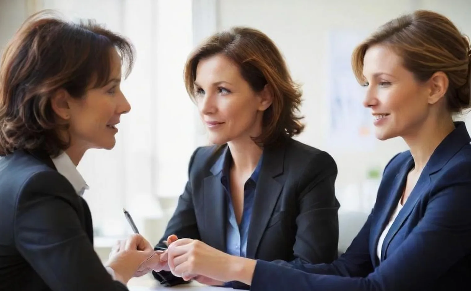 Midlife career transition meeting professional discussion